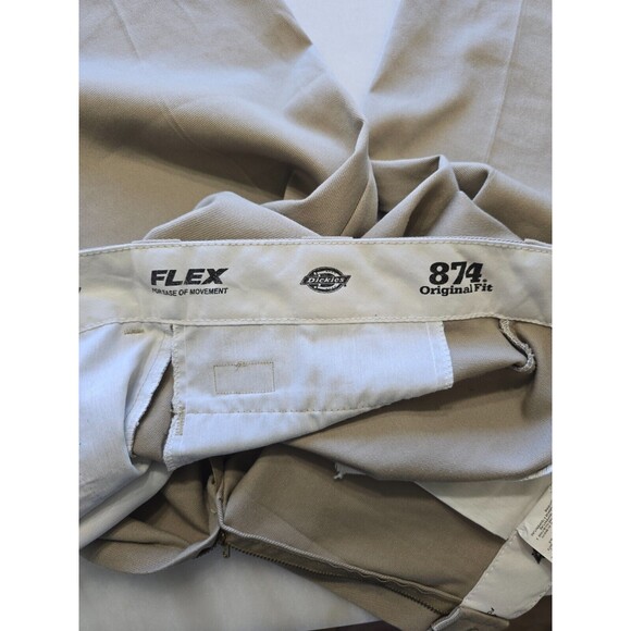 874 Original Fit Khaki Dickies Work Pants Men Size 34 x 34 Flex - Picture 8 of 8